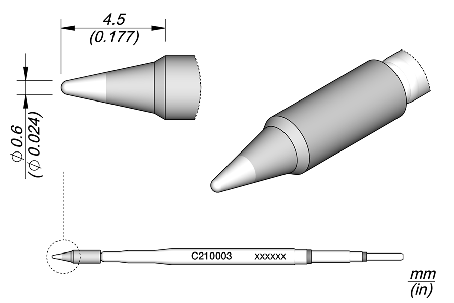 C210003 - Conical Cartridge Ø 0.6